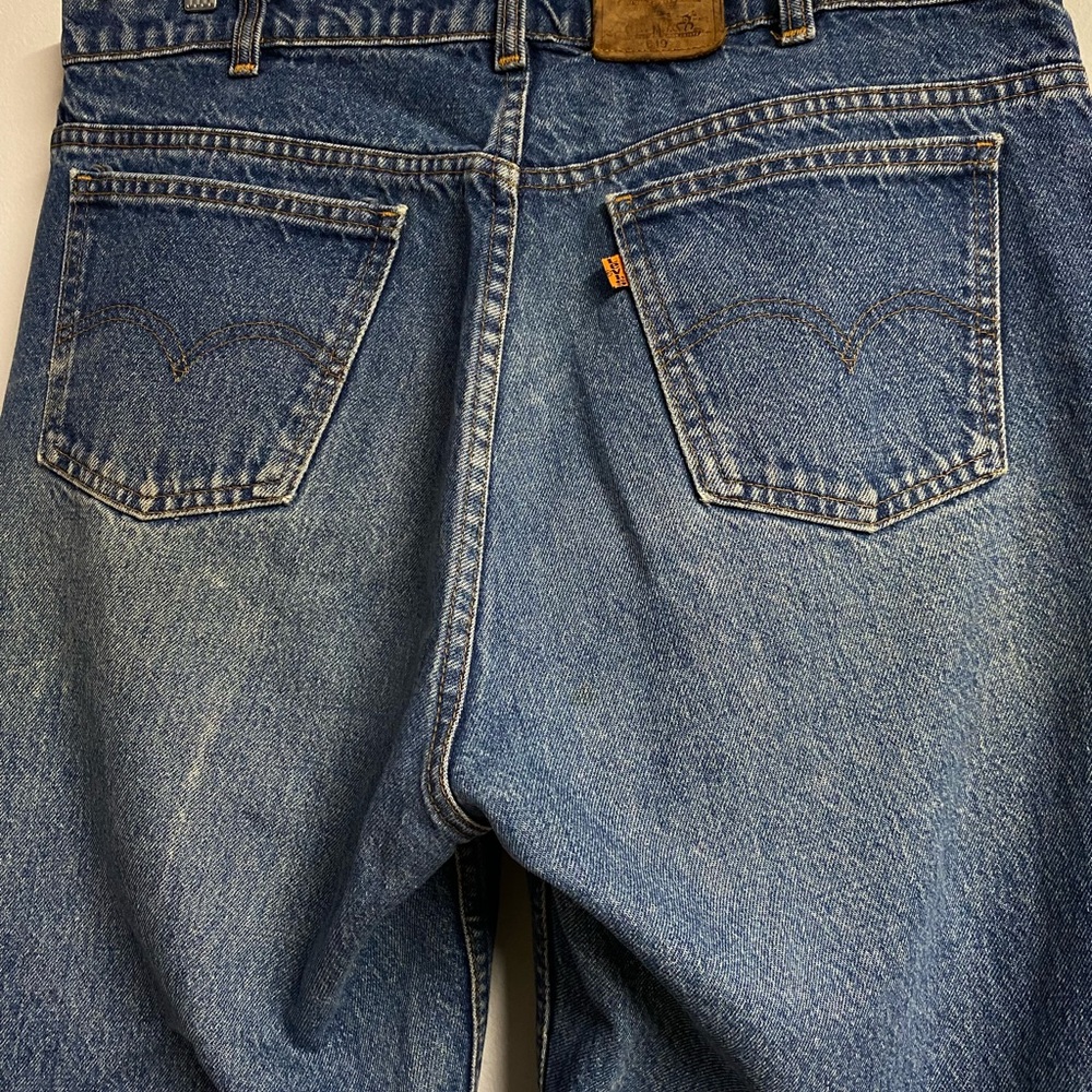 Vintage 80s Levi's Orange Tab 619 Faded & Distressed 36x32 - Picture 7 of 10